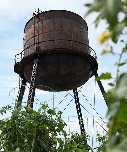 Water tower on the rooftop