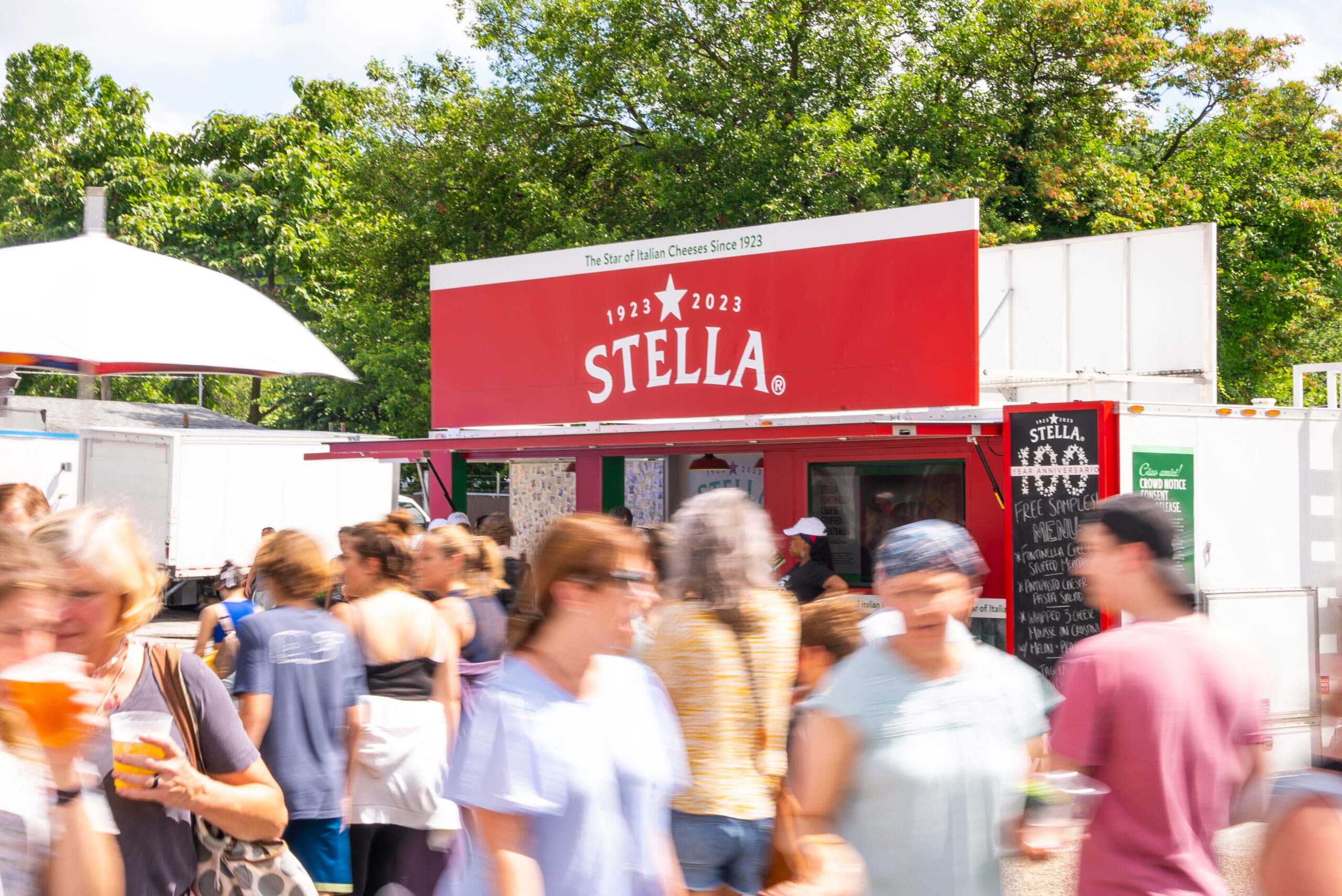 Stella booth at a festival.
