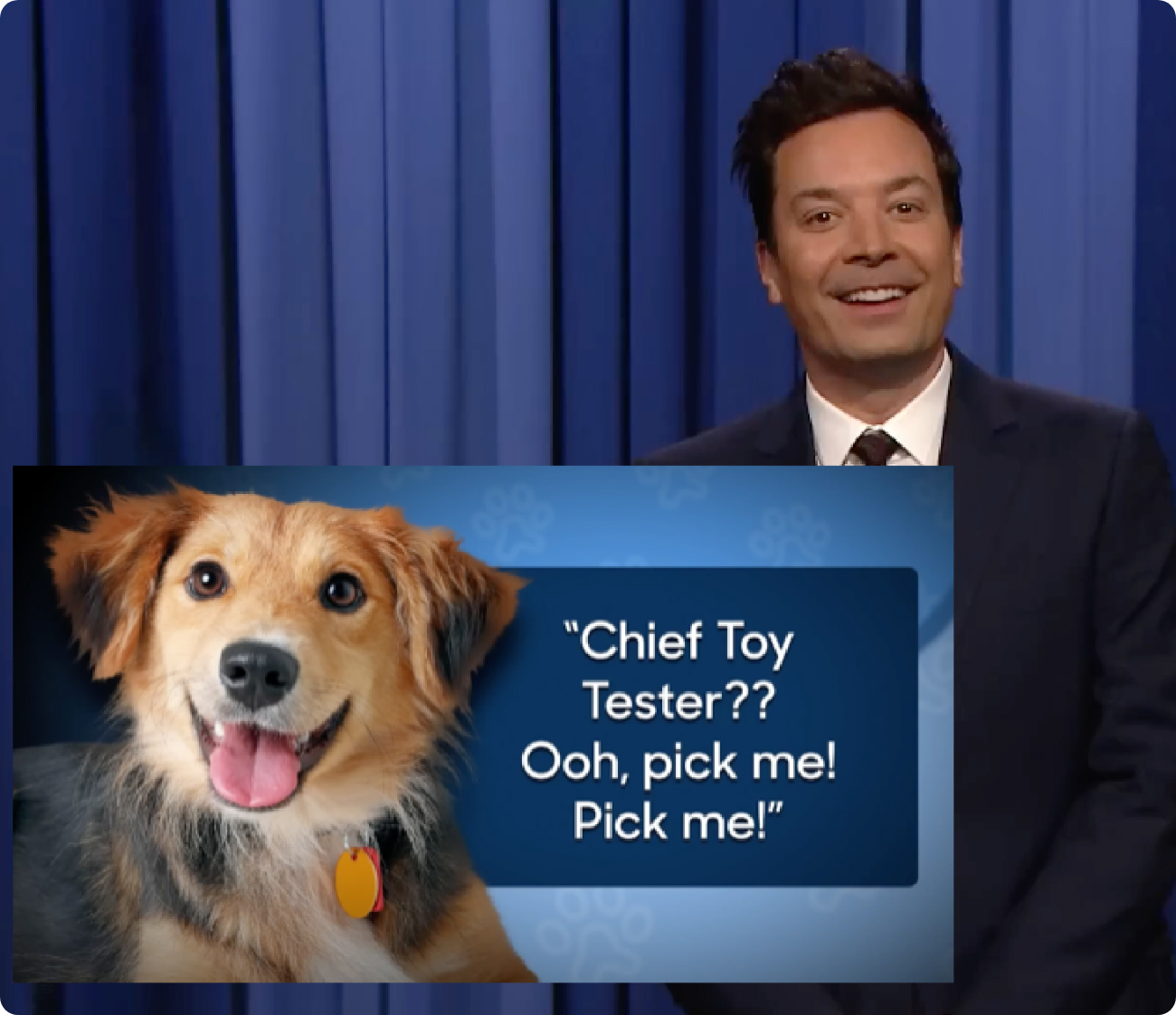 Jimmy Fallon holding a 